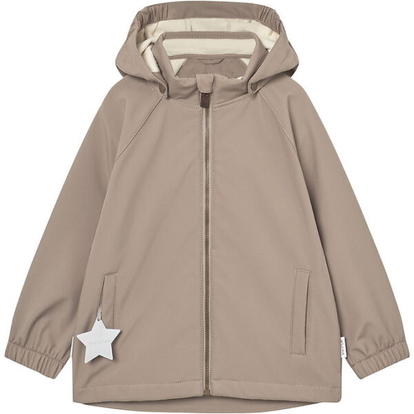Mini A Ture Softshelljakke m. Fleece - MatAden - Grey Brown Mini A Ture Softshelljakke m. Fleece - MatAden - Grey Brown