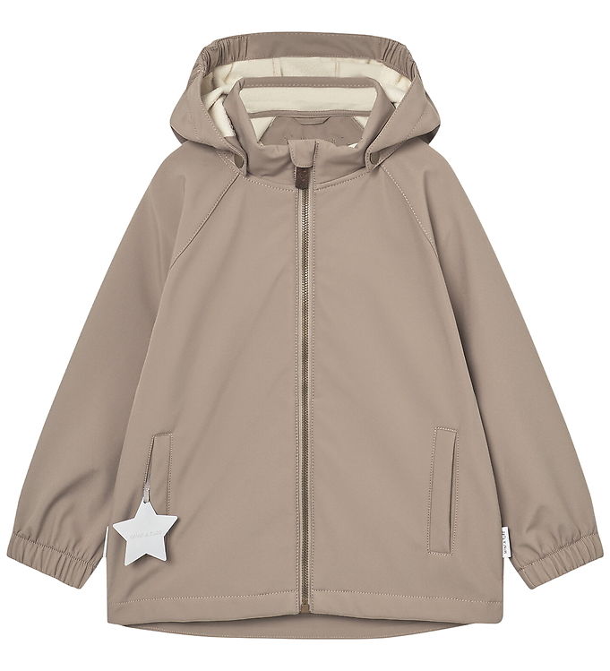 Mini A Ture Softshelljakke m. Fleece - MatAden - Grey Brown