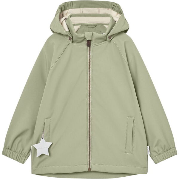Mini A Ture Softshelljakke m. Fleece - MatAden - Tea Green