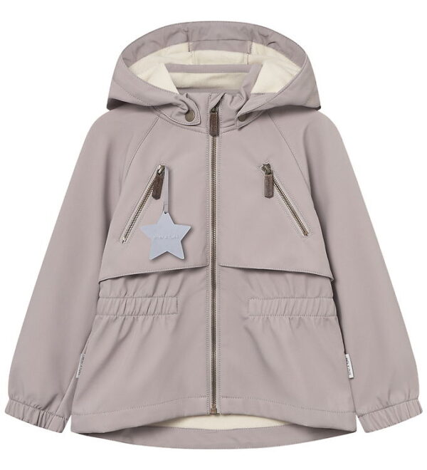 Mini A Ture Softshelljakke m. Fleece - MatAlgea - Opal Purple
