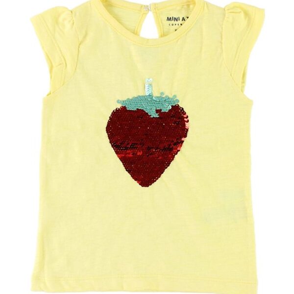 Mini A Ture Top - Annaline - Gul m. Jordbær