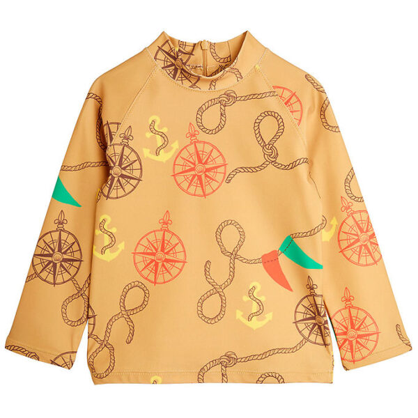 Mini Rodini Badebluse - UV50+ - Nautical Aop - Beige