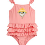 Mini Rodini Badedragt - UV50+ - Owl - Pink