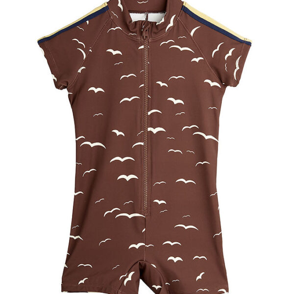 Mini Rodini Badeheldragt - UV50+ - Seagull - Brun