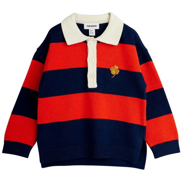 Mini Rodini Bluse - Strik - Rugby - Rød/Blå/Hvid Mini Rodini Bluse - Strik - Rugby - Rød/Blå/Hvid