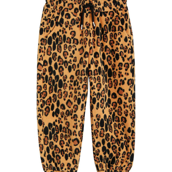 Mini Rodini Fleecebukser - Leopard - Beige