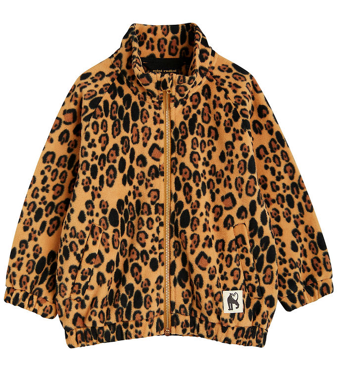 Mini Rodini Fleecejakke - Leopard - Beige
