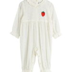 Mini Rodini Heldragt - Strawberry Schiffli - Hvid