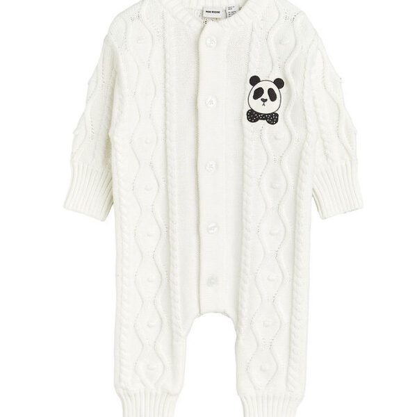 Mini Rodini Heldragt - Strik - Off White m. Panda