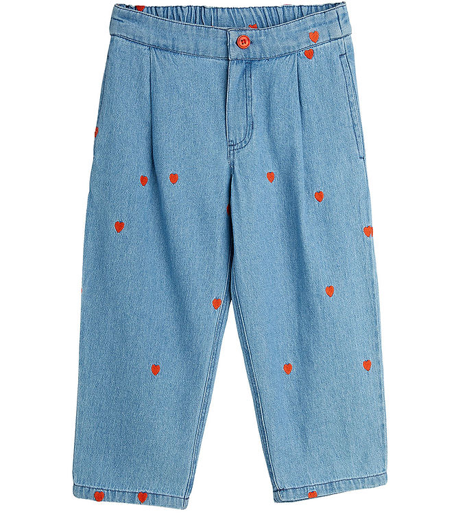 Mini Rodini Jeans - Blå m. Hjerter