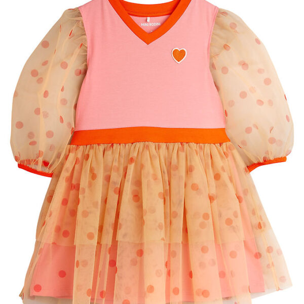 Mini Rodini Kjole - Tyl - Pink m. Prikker