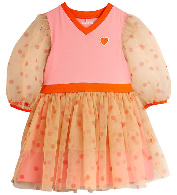 Mini Rodini Kjole - Tyl - Pink m. Prikker