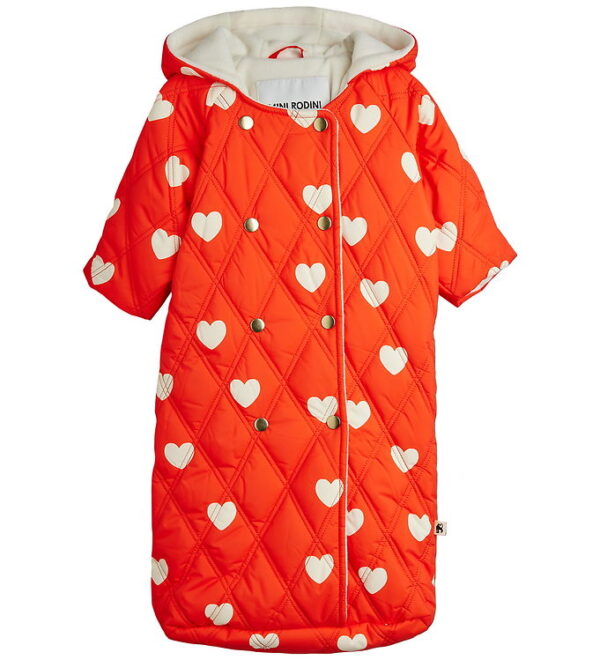 Mini Rodini Kørepose - Quilted - Hearts - 80 cm - Rød