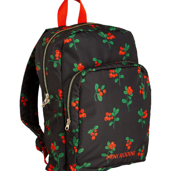 Mini Rodini Rygsæk - Sort m. Tyttebær Mini Rodini Rygsæk - Sort m. Tyttebær