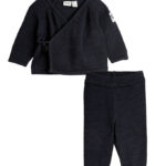 Mini Rodini Sæt - Bluse/Bukser - Strik - Sort