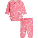 Mini Rodini Sæt - Bukser/Slå-om Body l/æ - Starfall Aop - Pink