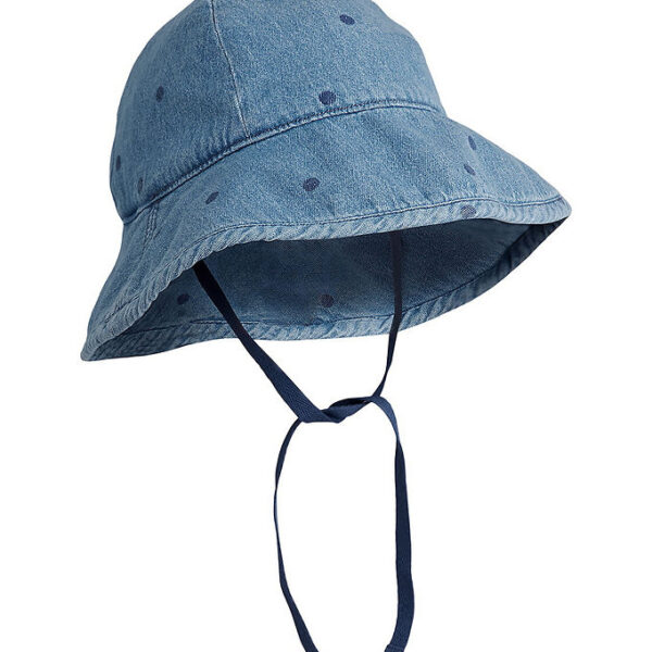 Mini Rodini Sommerhat - Denim Dots - Blå