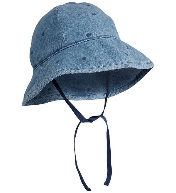 Mini Rodini Sommerhat - Denim Dots - Blå