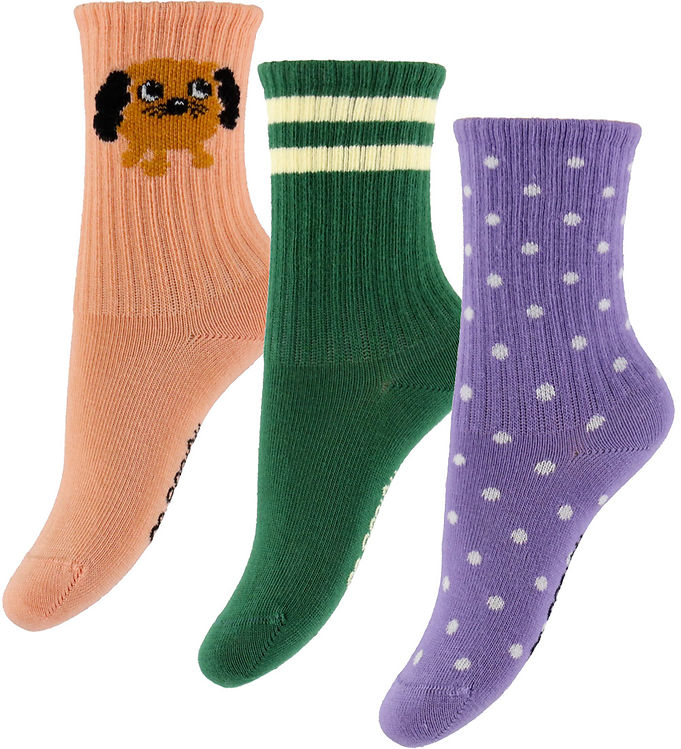 Mini Rodini Strømper - 3-pak - Doggie - Multi Mini Rodini Strømper - 3-pak - Doggie - Multi