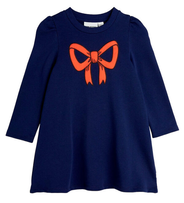 Mini Rodini Sweatkjole - Bow - Blue Mini Rodini Sweatkjole - Bow - Blue