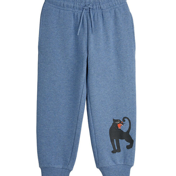Mini Rodini Sweatpants - Blåmeleret m. Panter