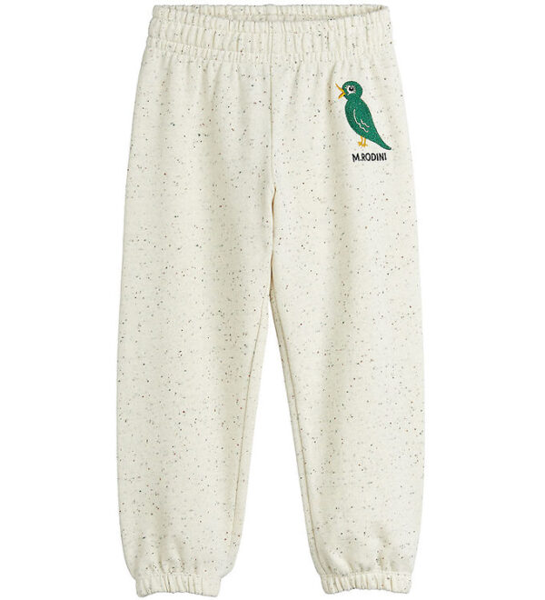 Mini Rodini Sweatpants - Crememeleret m. Fugl