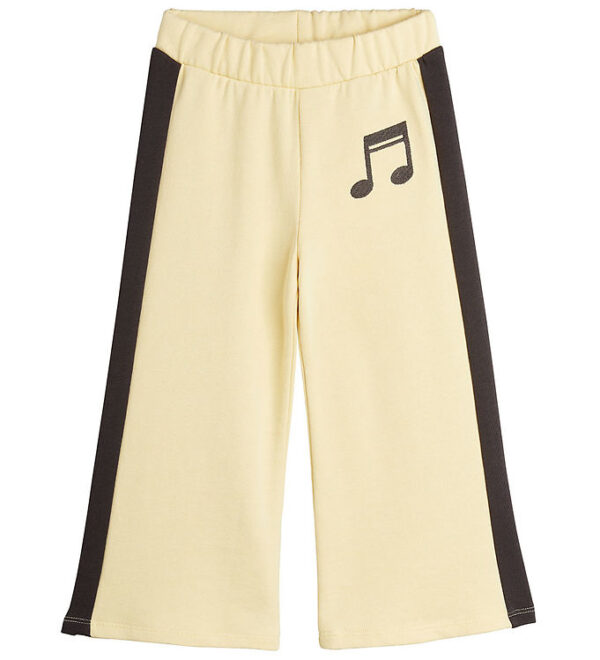 Mini Rodini Sweatpants - Note - Lysegul m. Brun Mini Rodini Sweatpants - Note - Lysegul m. Brun