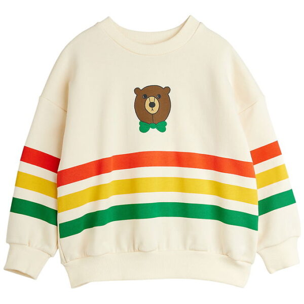 Mini Rodini Sweatshirt - Bear Stripe - Off-White