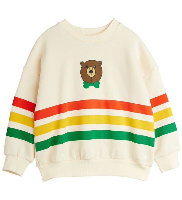 Mini Rodini Sweatshirt - Bear Stripe - Off-White Mini Rodini Sweatshirt - Bear Stripe - Off-White