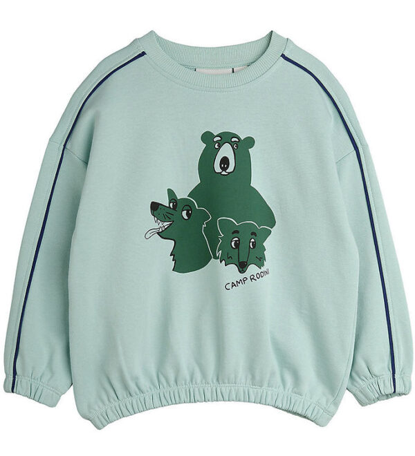 Mini Rodini Sweatshirt - Camp Rodini - Lysegrøn m. Vilde Dyr