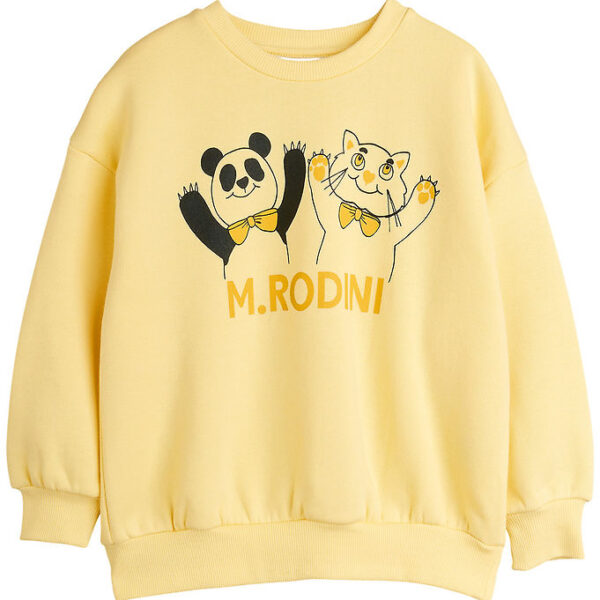 Mini Rodini Sweatshirt - Panda & Cat - Gul