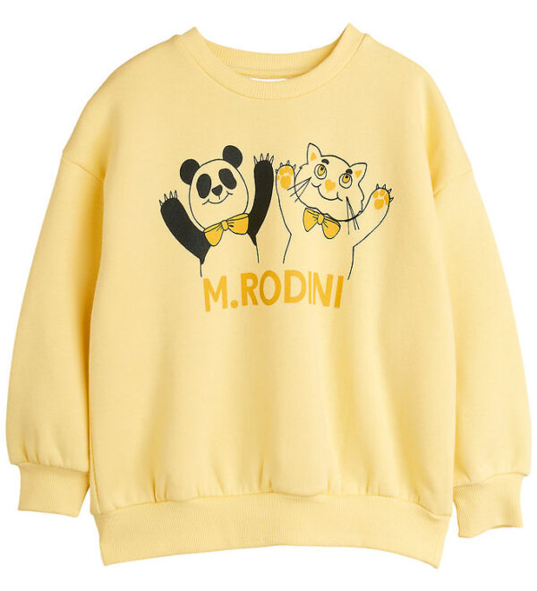 Mini Rodini Sweatshirt - Panda & Cat - Gul