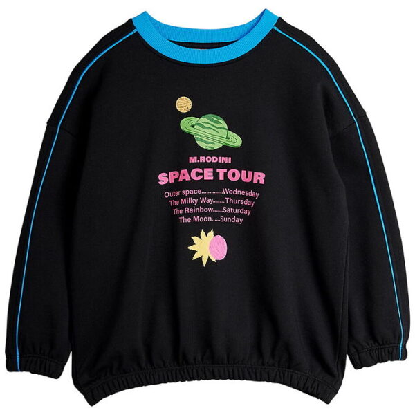 Mini Rodini Sweatshirt - Space Tour - Sort