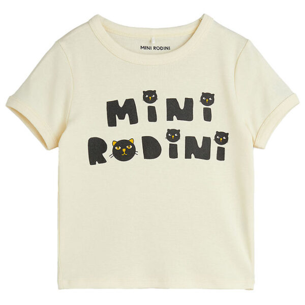 Mini Rodini T-shirt - Cats - Offwhite