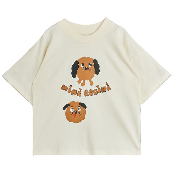Mini Rodini T-shirt - Doggies - Offwhite