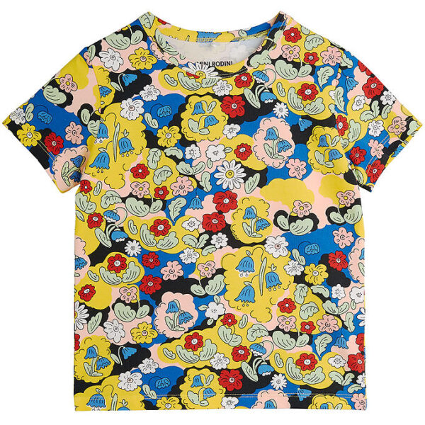 Mini Rodini T-shirt - Gul m. Blomster
