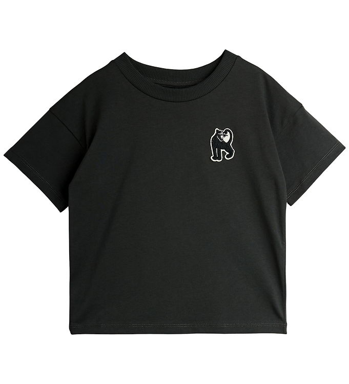 Mini Rodini T-shirt - Panther patch - Sort Mini Rodini T-shirt - Panther patch - Sort