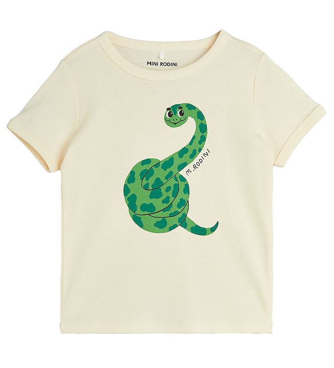 Mini Rodini T-shirt - Snake Up - Offwhite Mini Rodini T-shirt - Snake Up - Offwhite