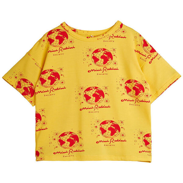 Mini Rodini T-shirt - Society Aop - Gul Mini Rodini T-shirt - Society Aop - Gul