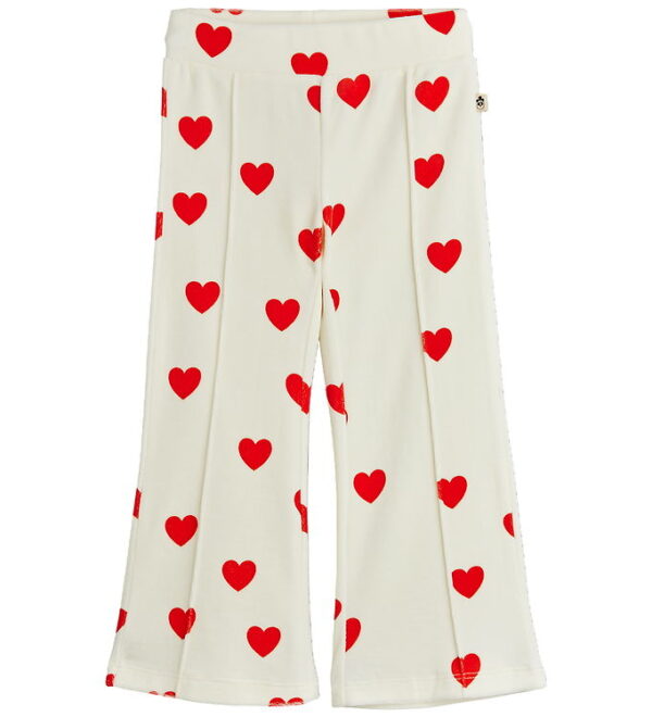 Mini Rodini Velourbukser - Hearts - Hvid