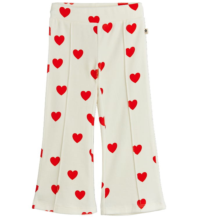 Mini Rodini Velourbukser - Hearts - Hvid