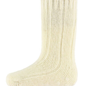 MiniPop Skridsikre Strømper - Uld - Rib - Off White