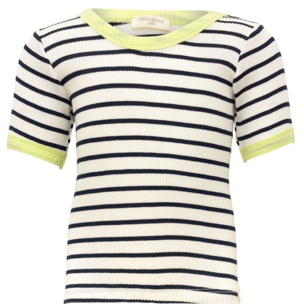 Minimalisma T-shirt - Rib - Silke/Bomuld - Ben - Sailor/Lime