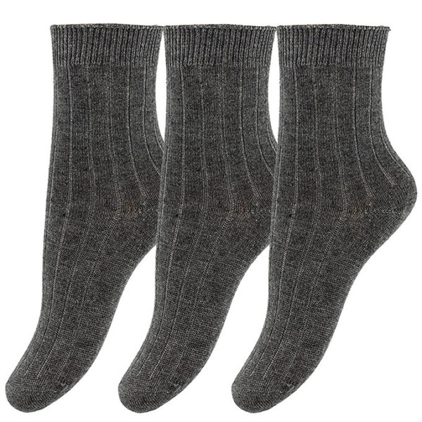 Minipop Strømper - Bambus - 3-pak - Dark Grey Melange