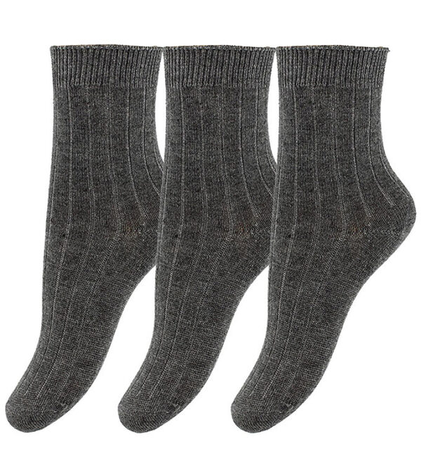 Minipop Strømper - Bambus - 3-pak - Dark Grey Melange