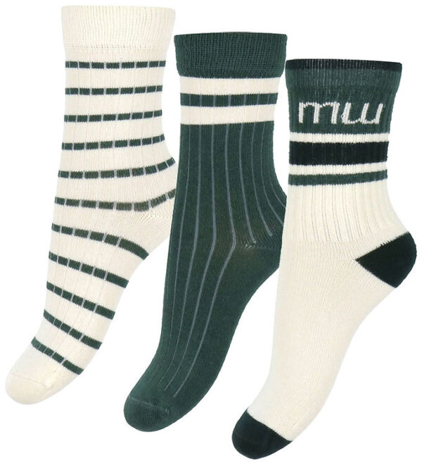 Minipop Strømper - Bambus - 3-pak - Emerald Green