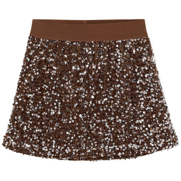 Minymo Nederdel - Velour - Woodrose m. Pailletter