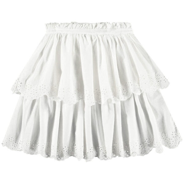 Molo Nederdel - Brianna - Crisp White m. Hulmønster