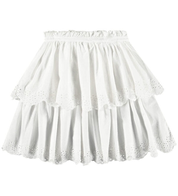 Molo Nederdel - Brianna - Crisp White m. Hulmønster