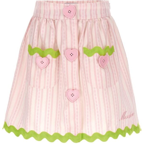 Moschino Nederdel - Rosastribet/Neongrøn